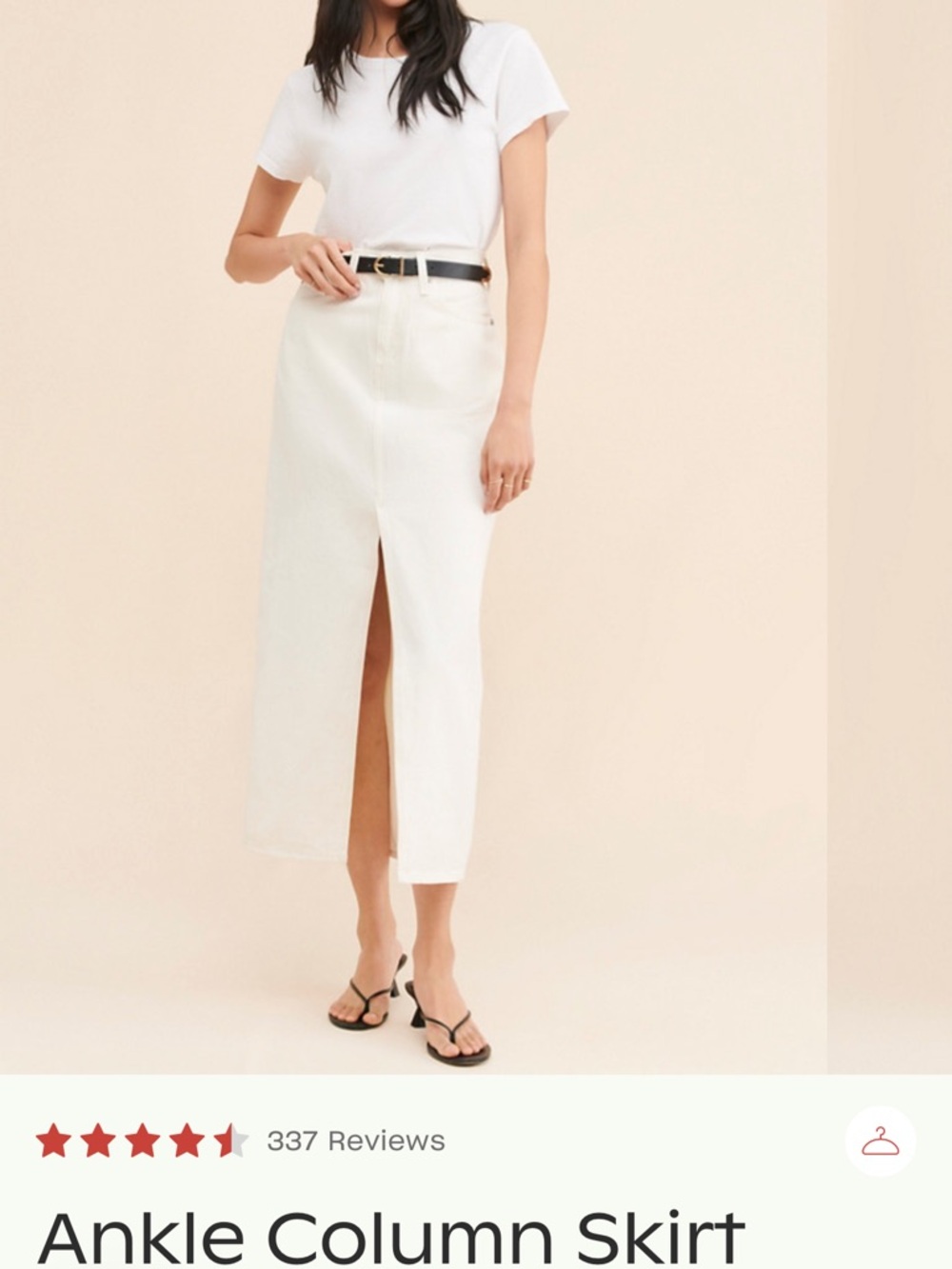 Levi's White Midi Skirt with Front Slit